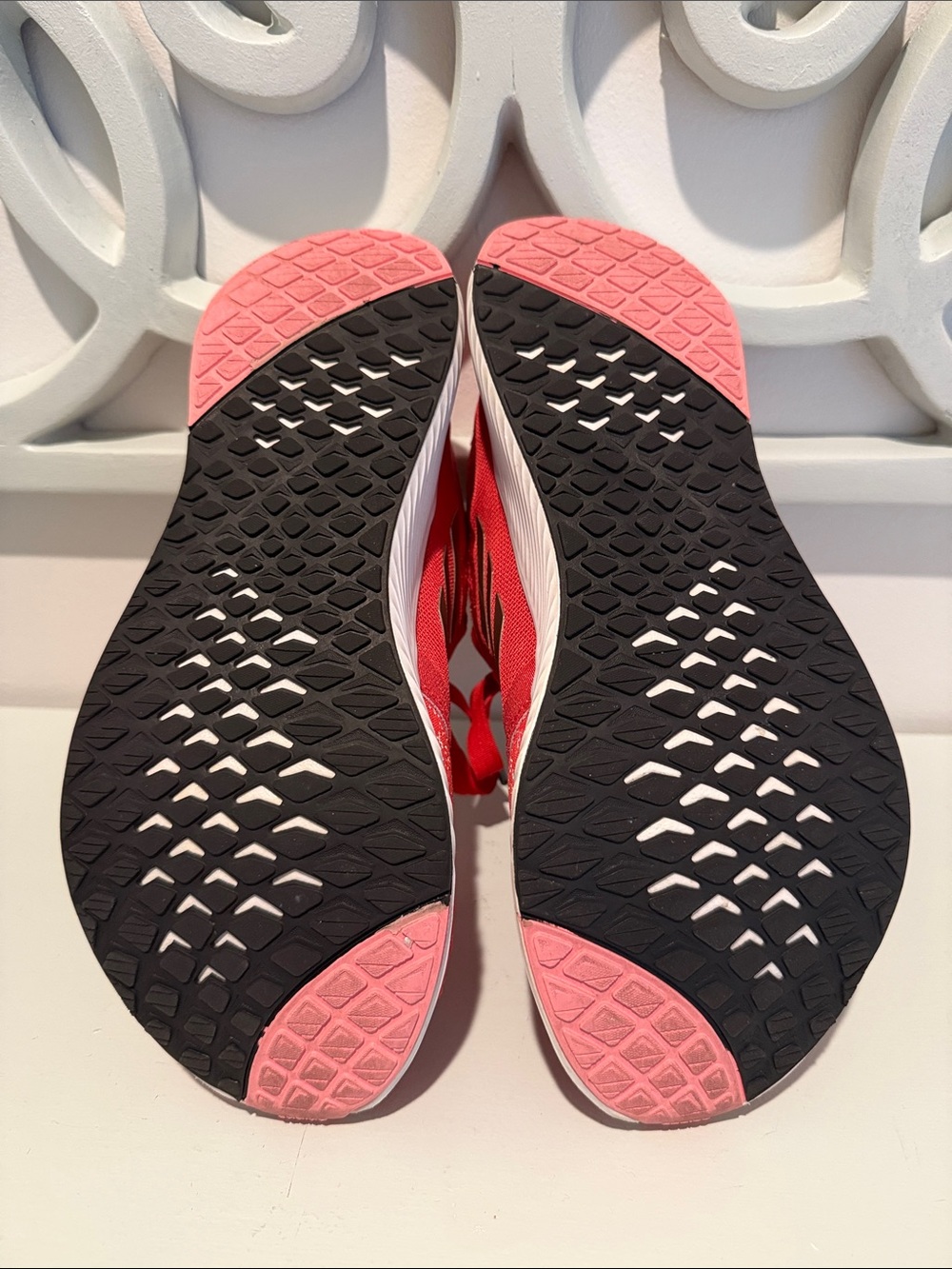 Adidas Women’s Red Running Sneakers with Silver Stripes - Picture 4 of 5